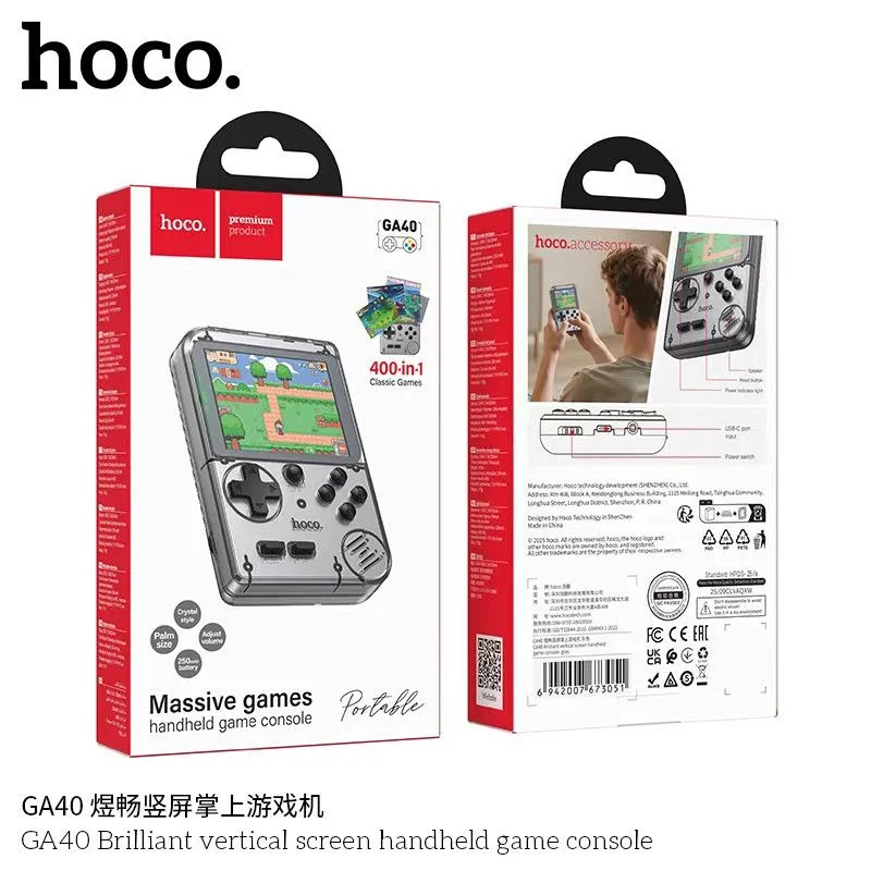 Hoco GA40 — Портативная ретро консоль 400 игр, цветной экран — фото 1