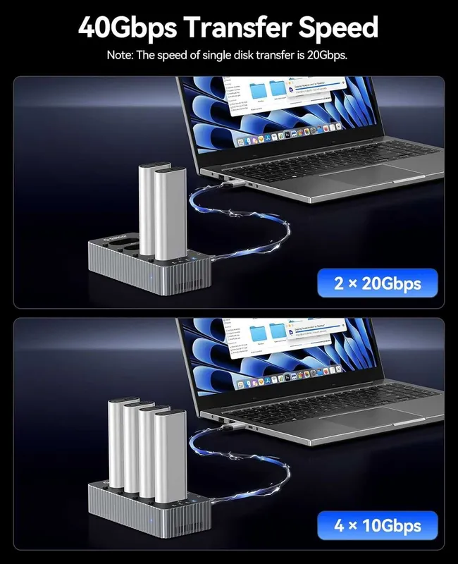 Док-Станция и офлайн дупликатор для M.2 SSD Nvme Orico IT48N-C — фото 4