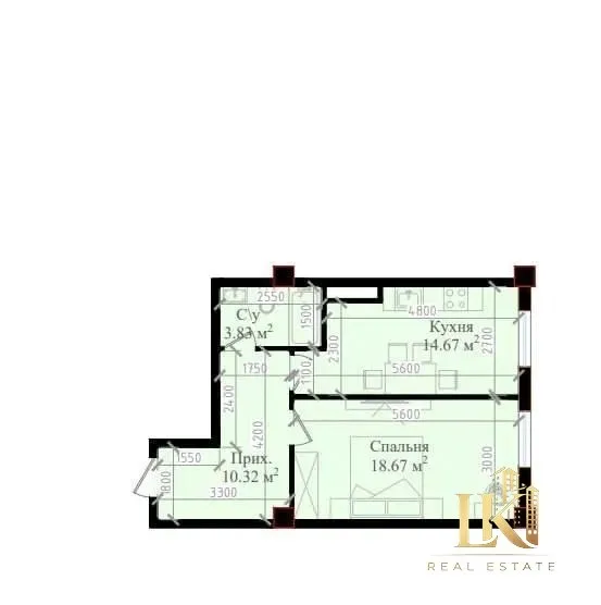 Продаётся квартира в ЖК Mavera Town (2/6/16), 50 м², коробка 1
