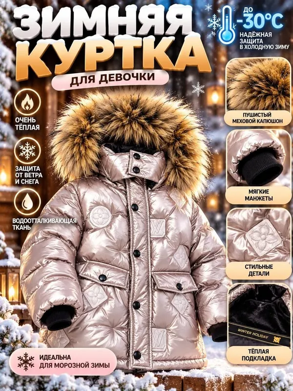 qishki issiq kurtka qizlar, куртка детская,bolalar 2