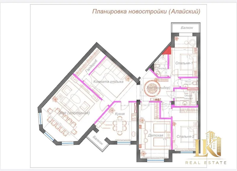 #909 5-комнатная квартира в ЖК Kamron Palace (коробка) — фото 1 #909 5-комнатная квартира в ЖК Kamron Palace (коробка) — фото 1