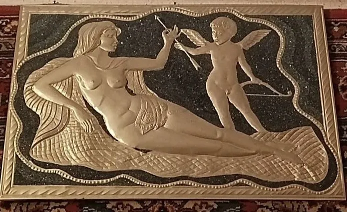 Чеканка. Богиня с ангелом Чеканка. Богиня с ангелом