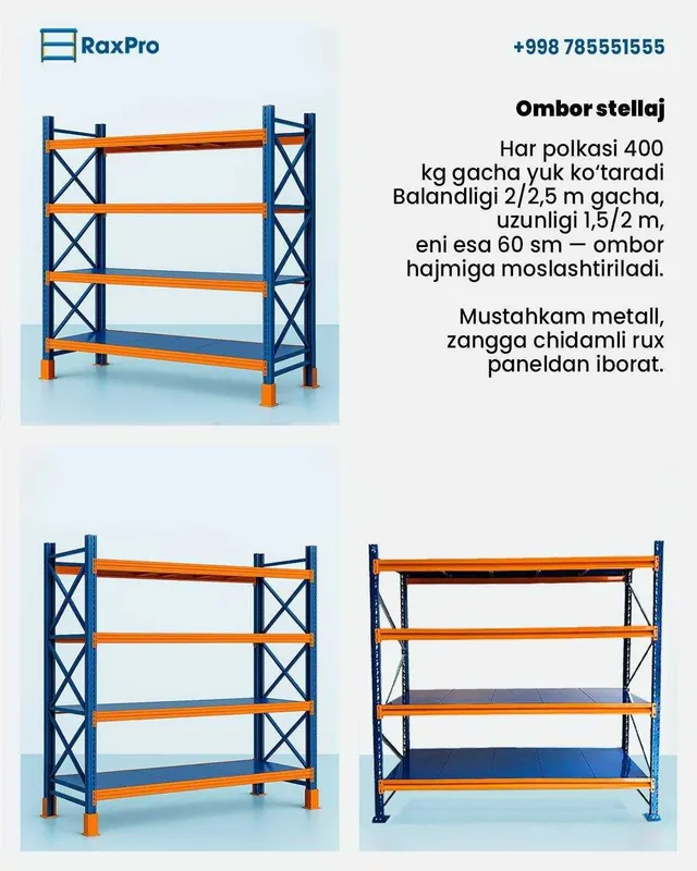 O'rta yuklamali stellaj | omboringiz uchun 1