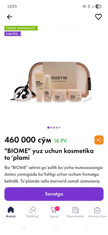 yuz uchun uxod nabor