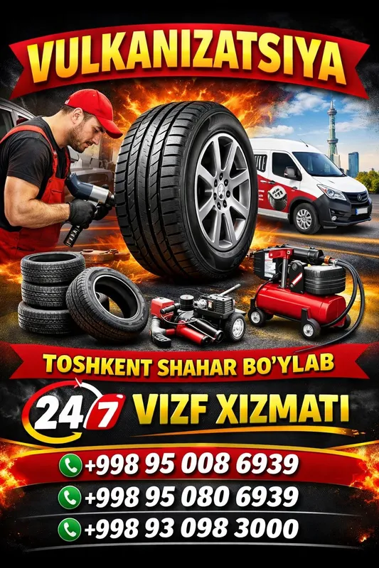 Vulkanizatsya Xizmati 24 /7 Vizf hizmati Toshkent shahar bo'ylab vizif
