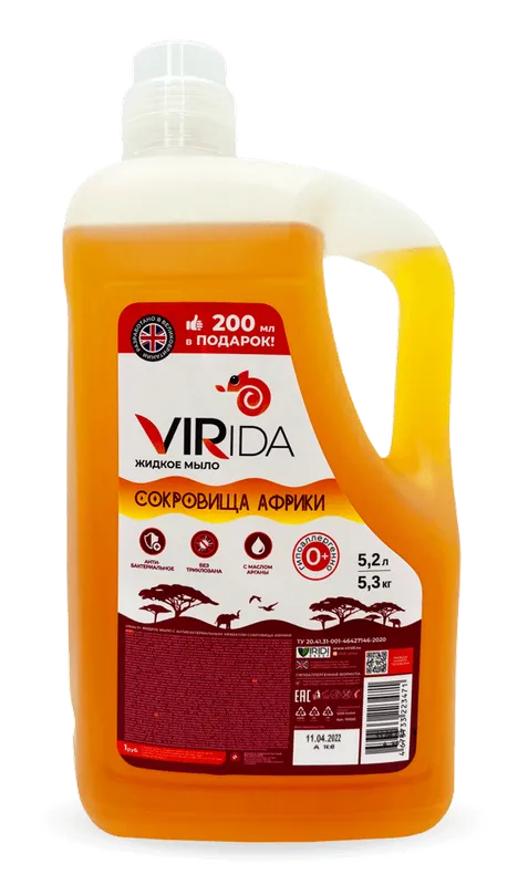 VIRida 0+ suyuq qo'l sovuni 5200ml 2 VIRida 0+ suyuq qo'l sovuni 5200ml 2