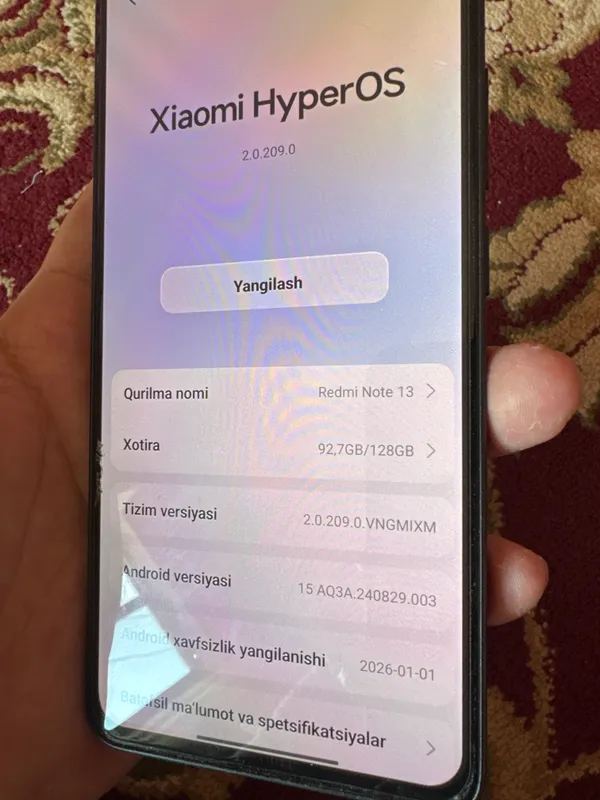 REDMI NOTE 13 aybi yoq karopka dakimnti bor — фото 2
