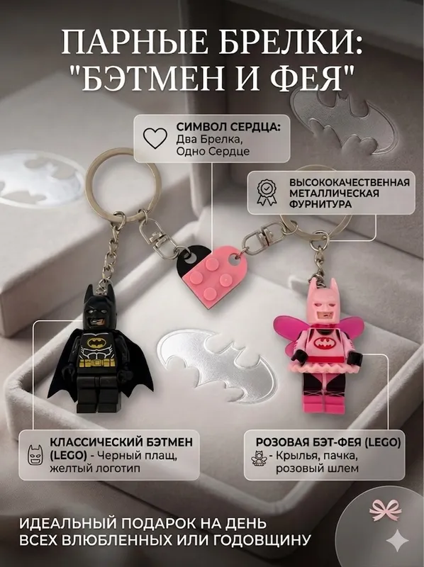 Парные Брелки Бэтмен и Бэтфея