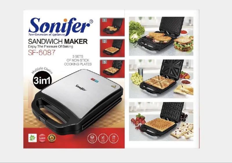 Сэндвичница , тостер, вафельница 3в1 Sonifer SF- 6087 — фото 4