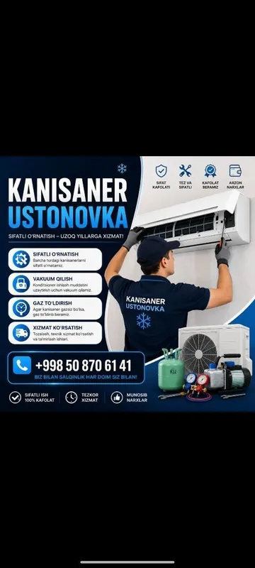Konditsioner o‘rnatish va ta'mirlash xizmati