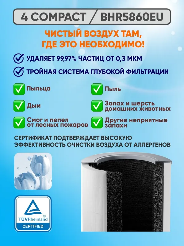 Умный очиститель воздуха Xiaomi Smart Air Purifier 4 Compact (EU/Global) — фото 2