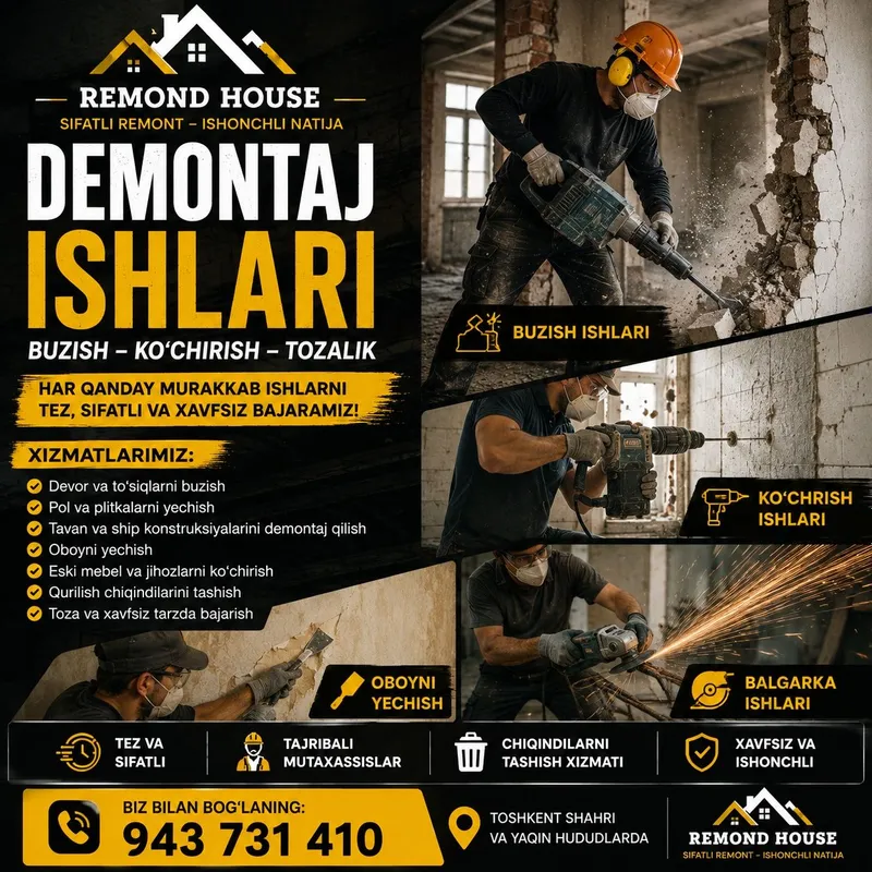 Demontaj ishlari Demontaj ishlari