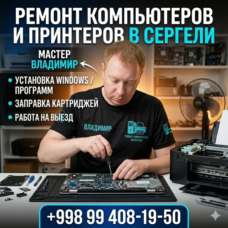 Ремонт компьютеров и принтеров,Заправка картриджей