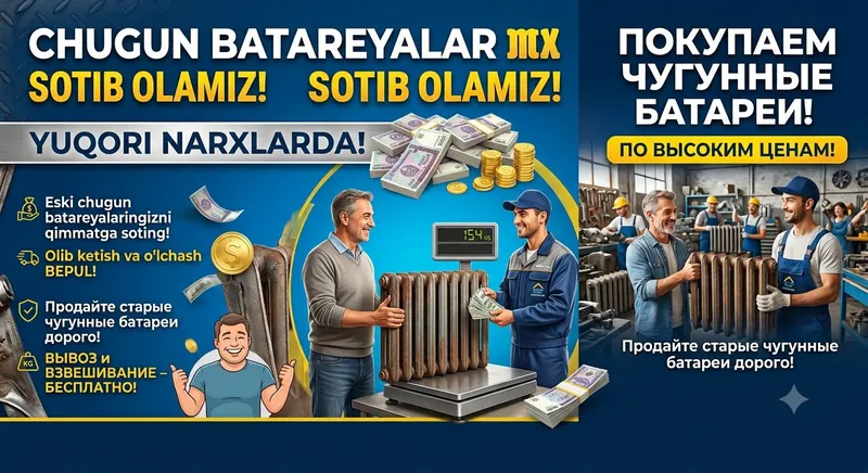 Купите чугунную батарею chugun batareya olamiz