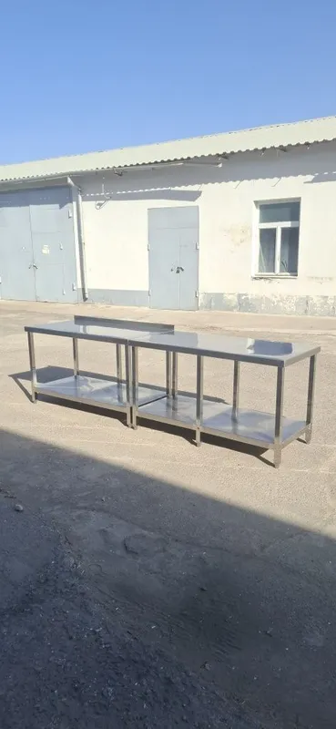 Стол Нержавейка с полкой — фото 4