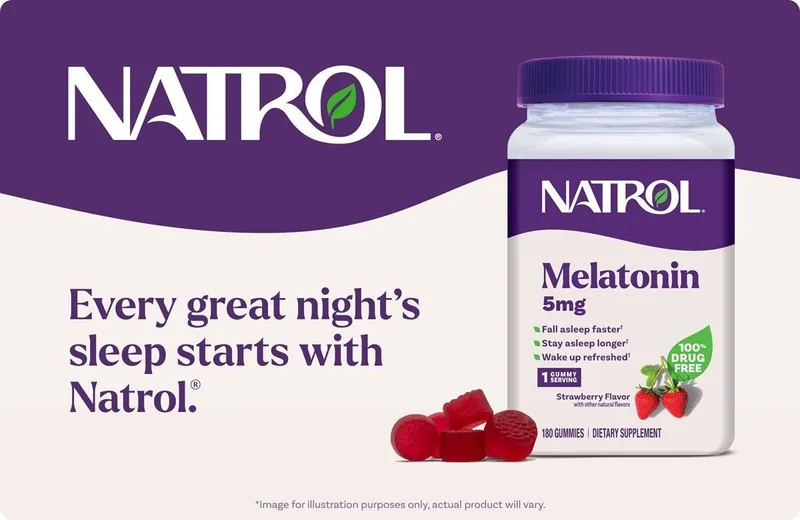 Мелатонин для сна. Халол Melatonin. 5 мг.180 вкусных витаминов для сна — фото 2