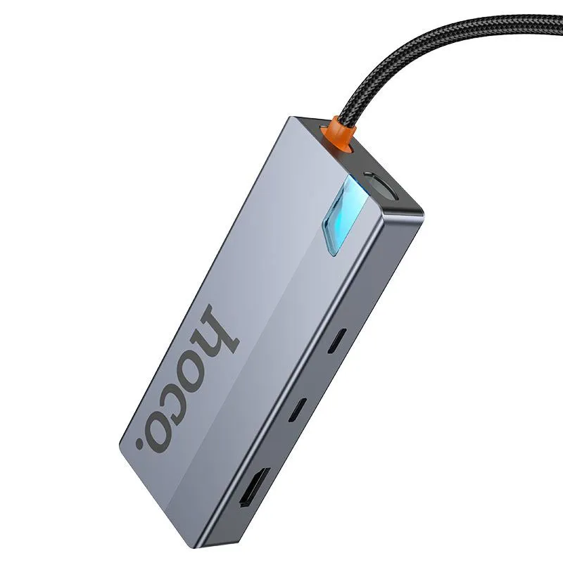 Hoco HB52 Hub Wow 8-в-1 HDMI 4K 60Hz,PD 100W, USB 3.0 5Gbps,RJ45,SD/TF — фото 6