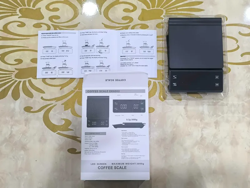 Весы для кофе, Таймер, 0.3g - 3000g 1