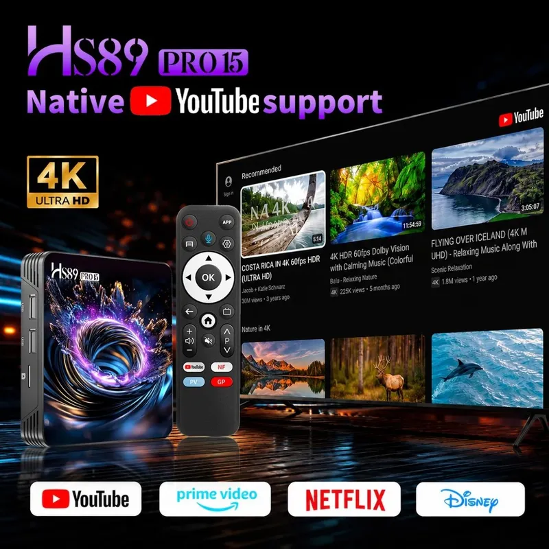 Turbo Быстрый Tvbox HS89 15PRO 2026 высшего класса +1200 Канал 4 Turbo Быстрый Tvbox HS89 15PRO 2026 высшего класса +1200 Канал 4