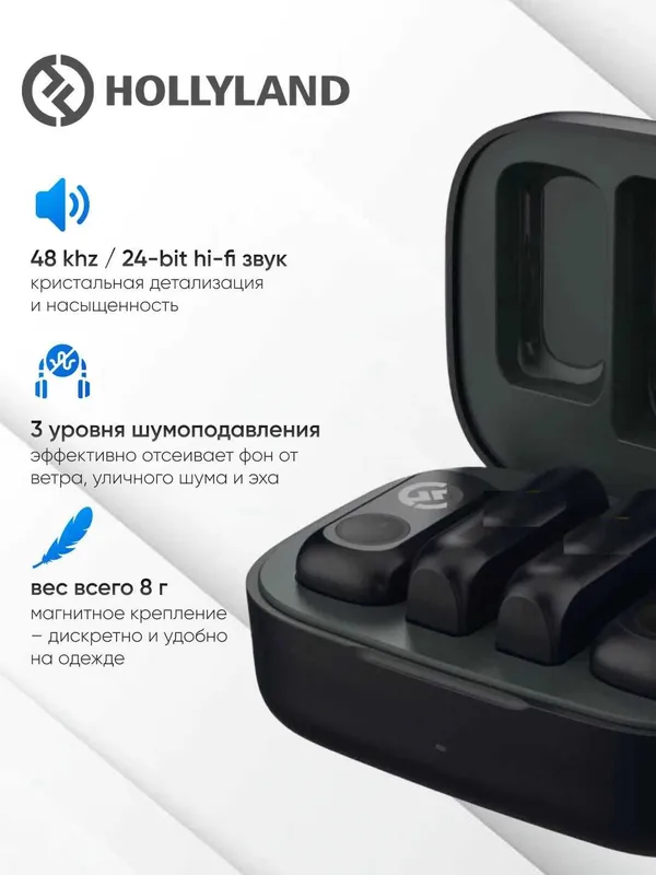 Беспроводной микрофон Hoollyland Larkk A1 с кейсом — фото 1