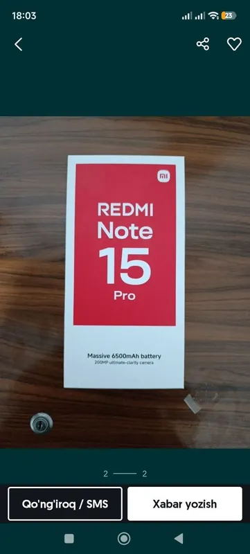 Redmi Not 15 pro telefoni srochno sotiladi 8/256 — фото 1