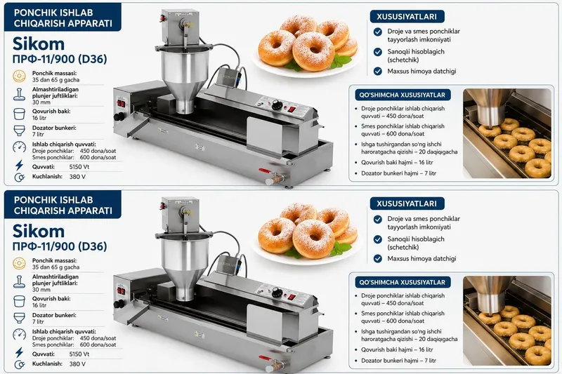 Sikom PRF-11/900 (D36) professional ponchik apparati. 3 Sikom PRF-11/900 (D36) professional ponchik apparati. 3