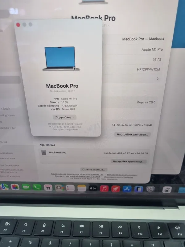 MacBook Pro 14 M1 Pro 16GB 500GB SSD ideal holat — фото 1