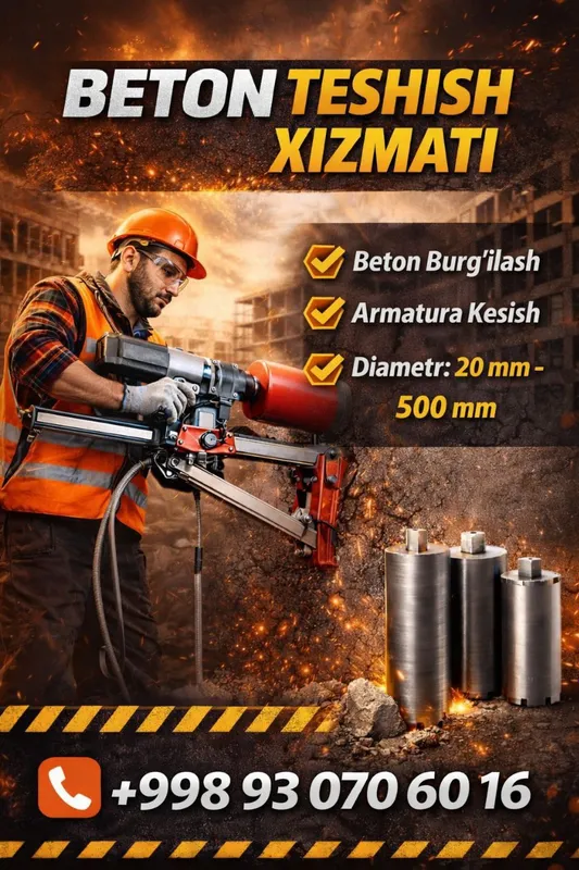 Beton teshish va eshik ochish xizmati