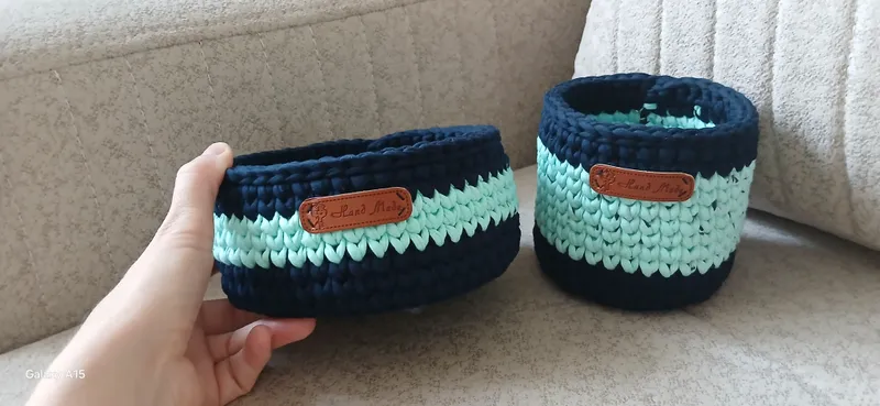 Корзиночки из трикотажа, набор из 2штук