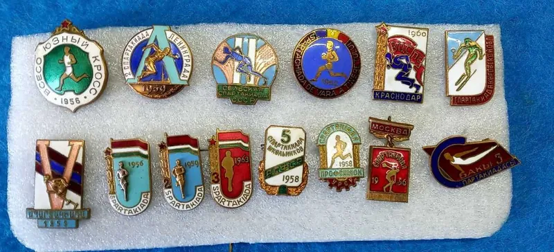 значки СССР 50 х г. тяжелый металл "СПОРТ" 14шт