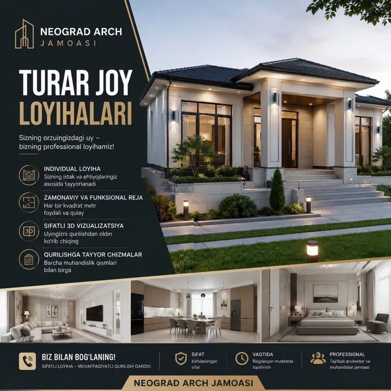 Neograd Arch Jamoasi | Turar joy, eskiz loyihalari va 3D dizayn 1 Neograd Arch Jamoasi | Turar joy, eskiz loyihalari va 3D dizayn 1
