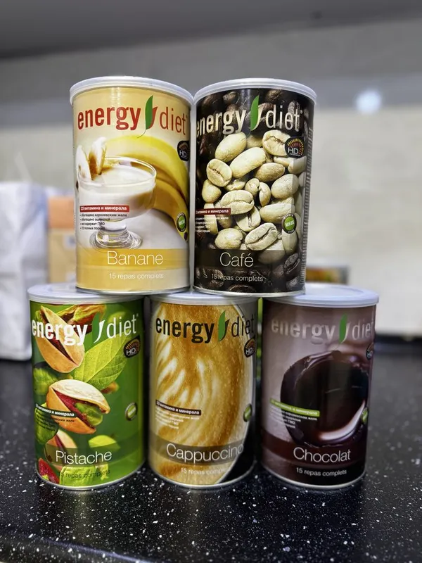Energy diet NL, банан, кофе, фисташка, капучино, шоколад