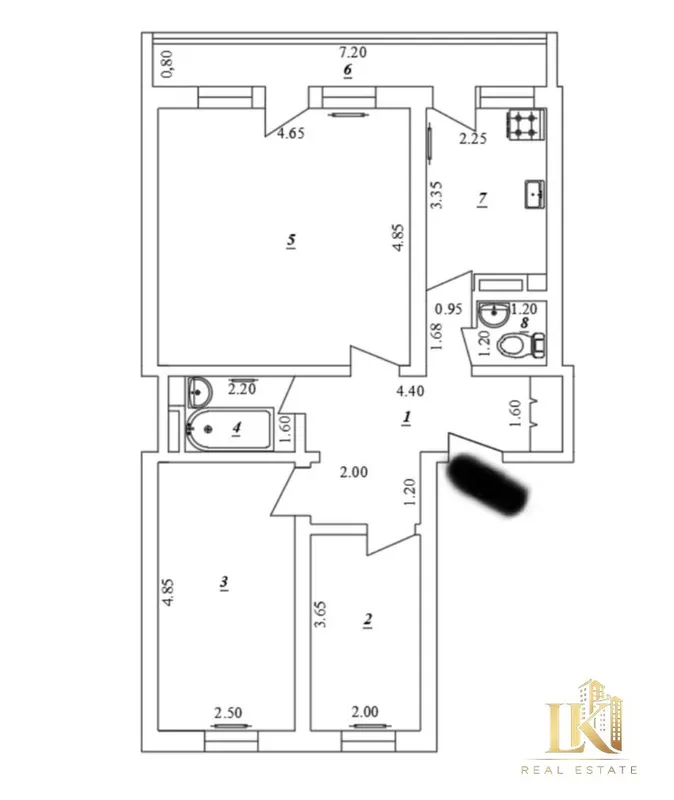 Продаётся 3-комнатная квартира, 71 м², без ремонта, рядом с Паркентским рынком