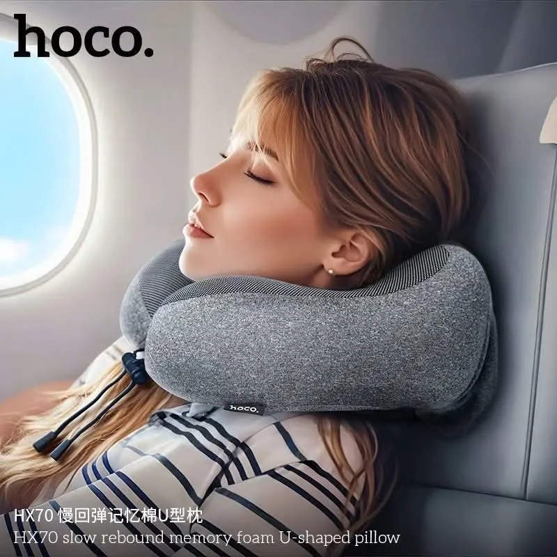 Подушка для шеи HX70 с эффектом памяти, с сумкой для хранения — фото 3