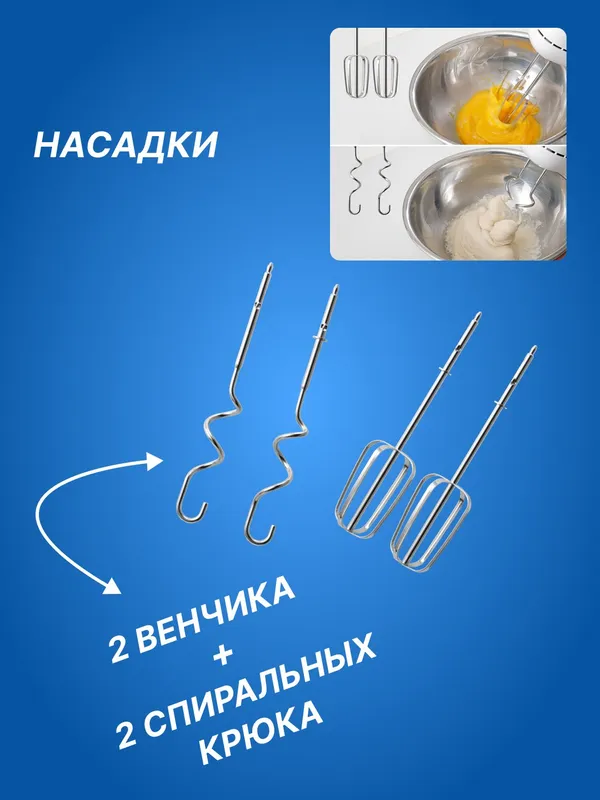 Миксер стационарный Panasonic MK-GB3WTQ, 5 скоростей, пластик, белый — фото 3 Миксер стационарный Panasonic MK-GB3WTQ, 5 скоростей, пластик, белый — фото 3