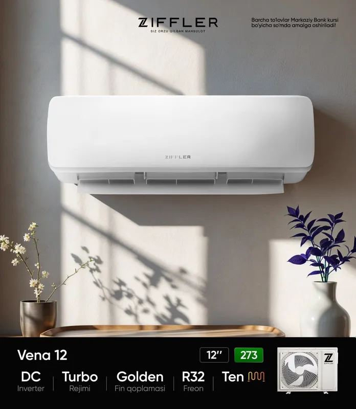 Ziffler Inverter konditsionerlari keng assortimentda 2 Ziffler Inverter konditsionerlari keng assortimentda 2