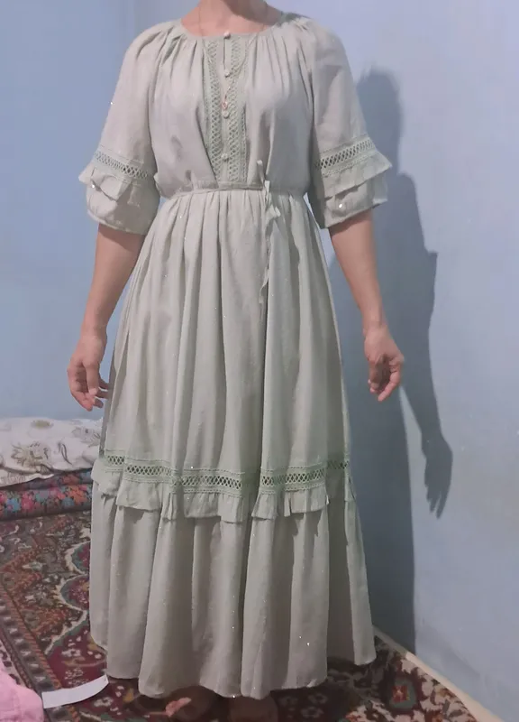 mentol rangli yozgi ko'ylak
