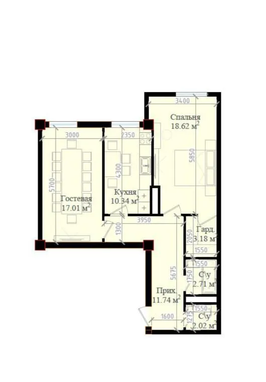 3 xonali kvartira, 66 m2, Yakkasaroy 10 3 xonali kvartira, 66 m2, Yakkasaroy 10