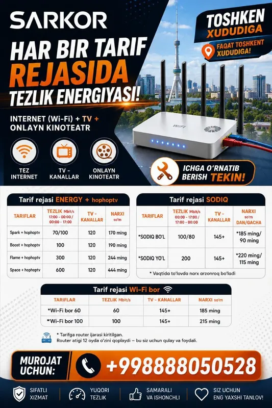 Wi-fi tariflari Wi-fi tariflari