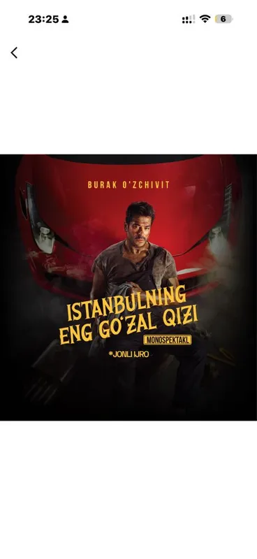 Burak Ozcivit ijro etgan spektakl bilet bor 4 ta