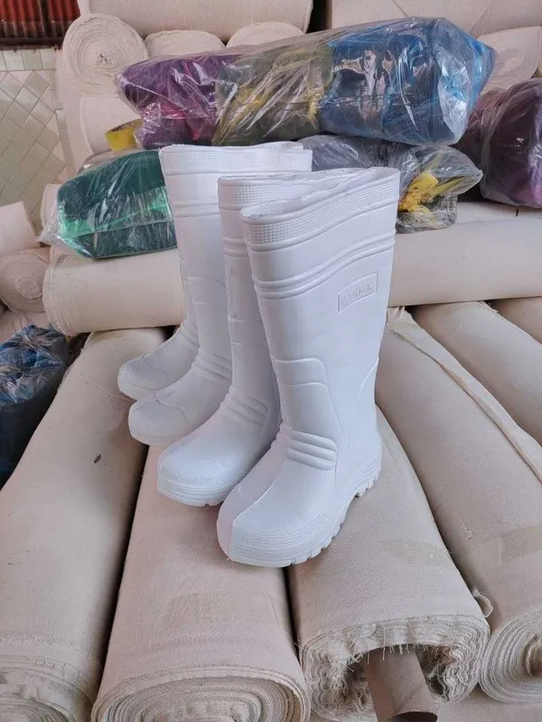 Сапоги ПВХ белые рабочие водонепроницаемые