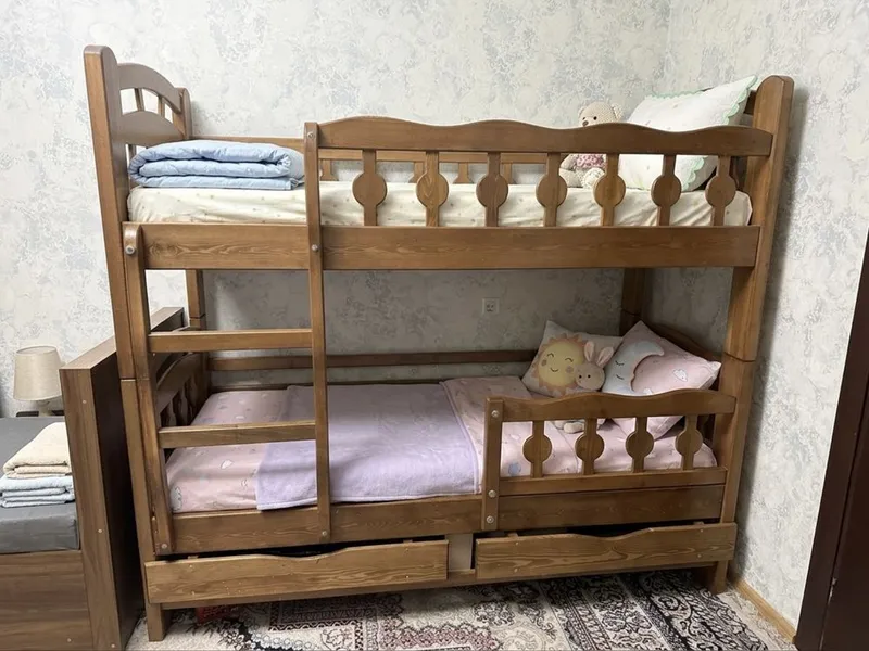 2 etajli bolalar krovati kattalar ham sig’adi
