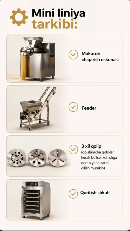 Makaron biznesi. Makaron uskunasi. Makaron ishlab chqarish — фото 3