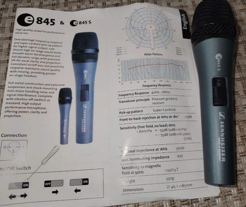 SENNHEISER E845S mikrofonini sotaman. Yangi. 2 SENNHEISER E845S mikrofonini sotaman. Yangi. 2