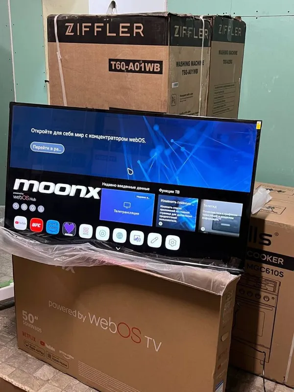 Moonx 32. 43. 50. 55 webos TV. New 2025 madel malika sklad saravr