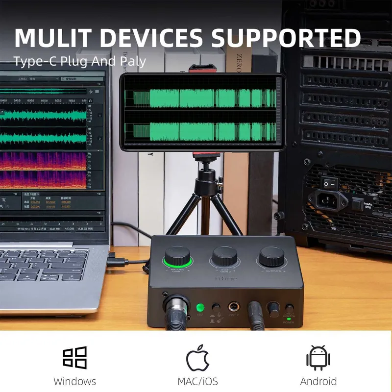 Fifine Ampli1 Professional HIFI звуковая карта для вокала и музыкантов 3 Fifine Ampli1 Professional HIFI звуковая карта для вокала и музыкантов 3