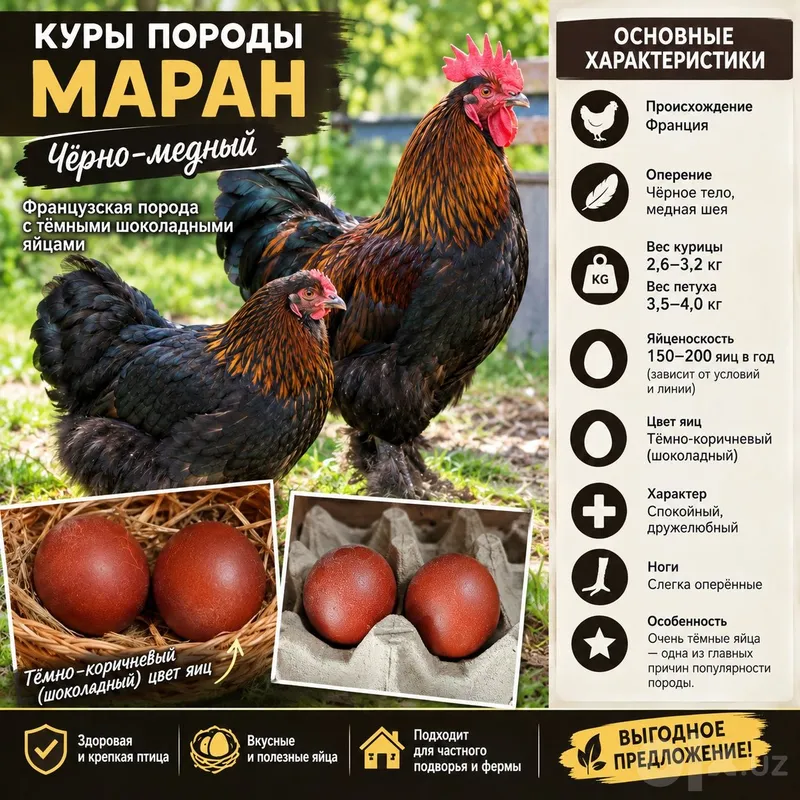 Маран чёрный медный Маран чёрный медный