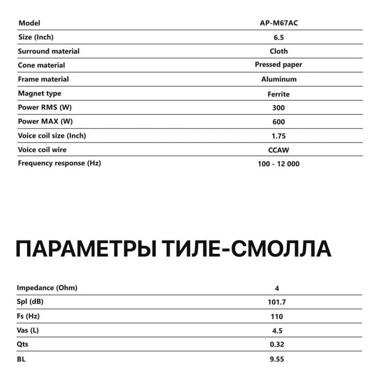 Эстрадная акустика Arnold Pro M67AC 16.5 см (6.5") — фото 2