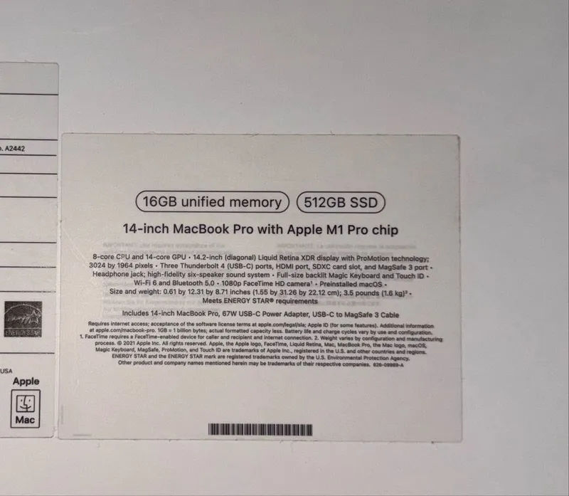 MacBook Pro 14, Apple M1 Pro 2