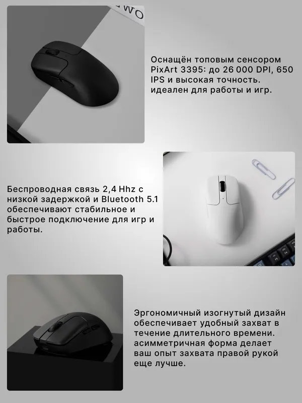 Игровая беспроводная мышка Keychron M2 mini BT/WL/USB-A/USB-C, 1K, 50г, PixArt 3395 — фото 1 Игровая беспроводная мышка Keychron M2 mini BT/WL/USB-A/USB-C, 1K, 50г, PixArt 3395 — фото 1